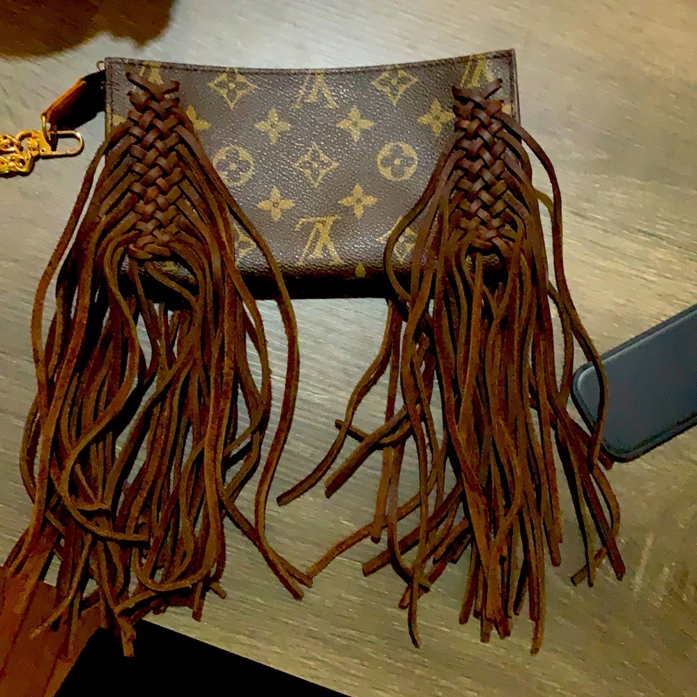 Vintage Boho Wristlet with fringes LV